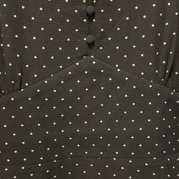 City Chic Sweet Spot Dress Black White Polka Dot V-Neck Long Sleeve Size L NWT - Picture 3 of 6